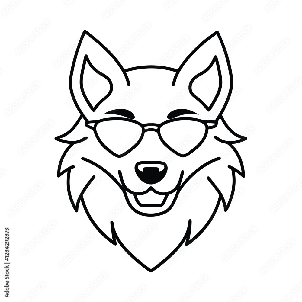 vector illustration of a dog on wearing sunglass vector illustration of a dog on wearing sunglass