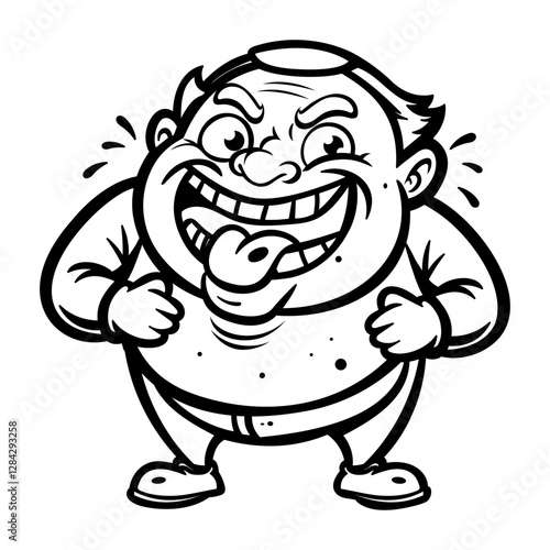 A glyph sticker of a teasing character 