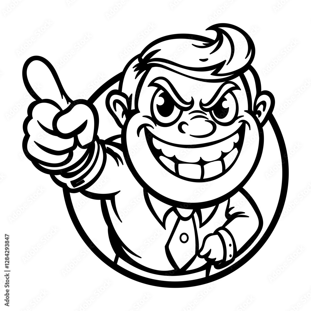 A glyph sticker of a pointing person A glyph sticker of a pointing person