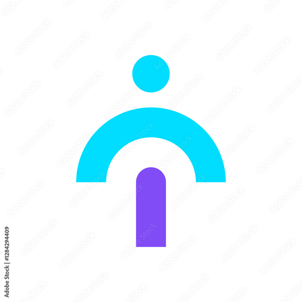 Letter T people minimal colorful logo design Letter T people minimal colorful logo design