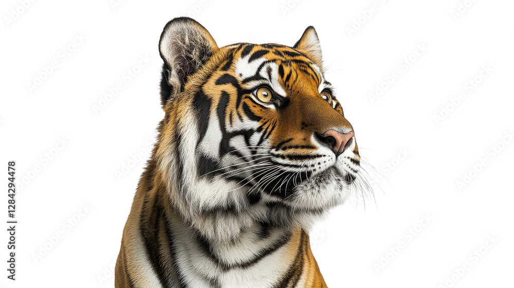 Fototapeta premium Striking portrait of a majestic tiger in profile