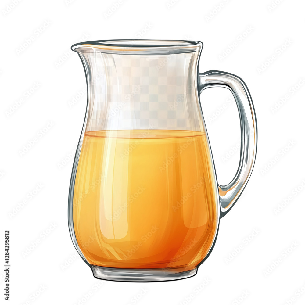 Tasty orange juice in jug isolated on transparent background Tasty orange juice in jug isolated on transparent background