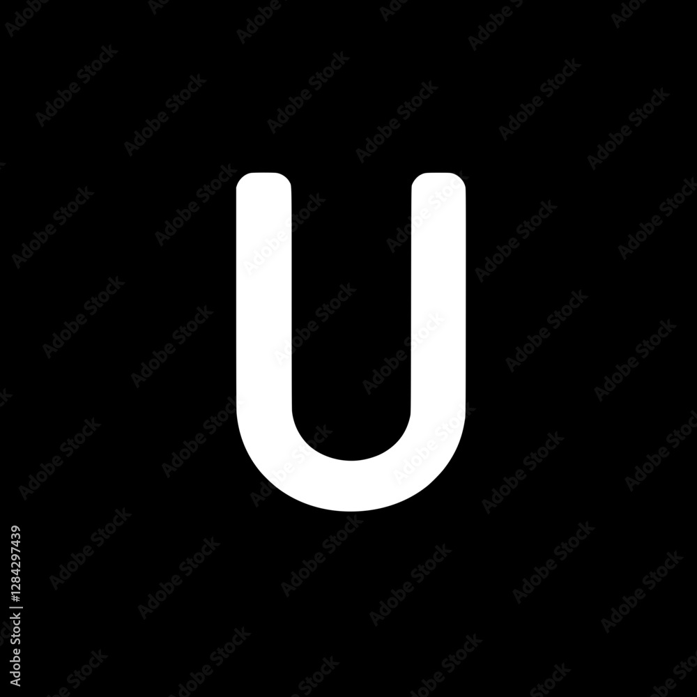 Elegant White Uppercase Letter U Elegant White Uppercase Letter U