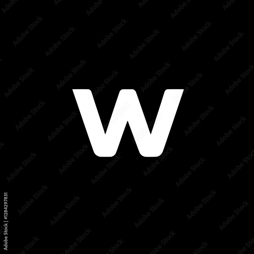 Stylish White Letter W Graphic Design Stylish White Letter W Graphic Design