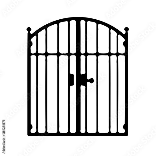 Ornate Wrought Iron Gate Silhouette Design