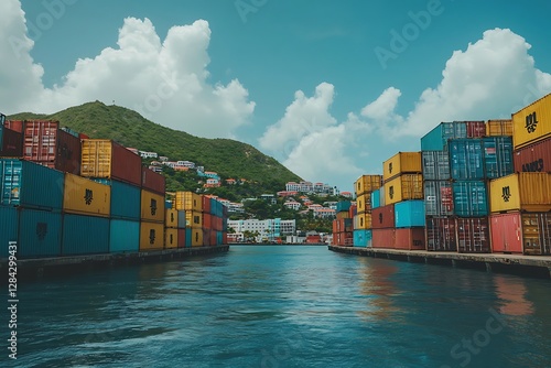 Caribbean Port Container Docks