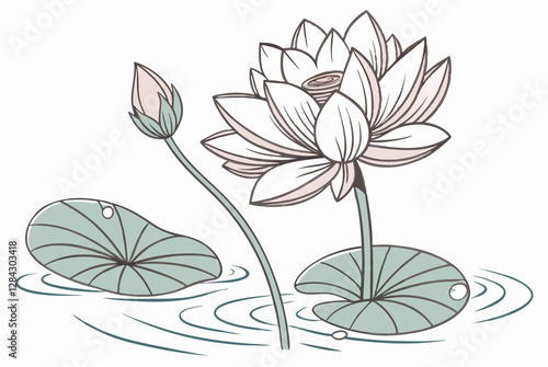 Vector illustration of lotus flower