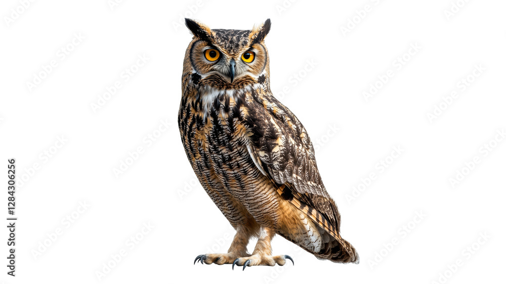 Majestic owl perched on a branch in nature Majestic owl perched on a branch in nature