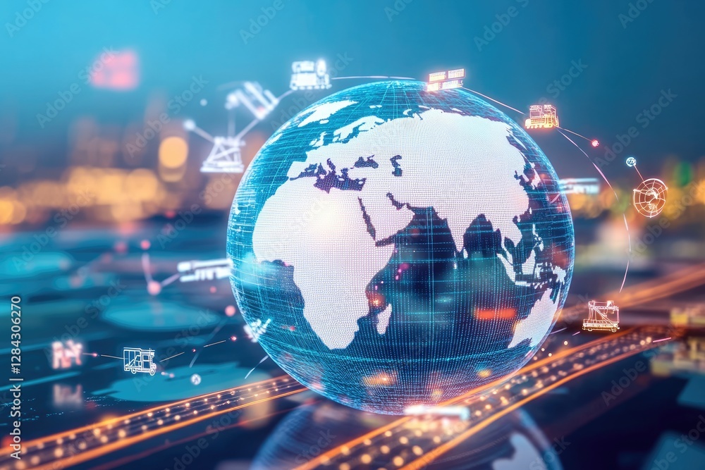Global Network Illustrating International Trade and Logistics Global Network Illustrating International Trade and Logistics