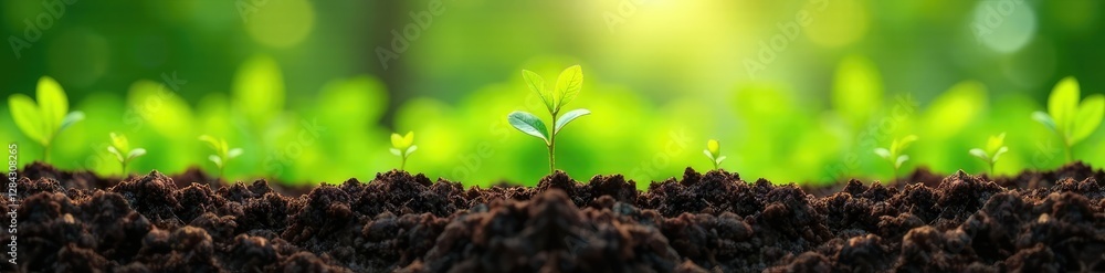 Naklejka premium Buckwheat plants with deep roots in fertile soil, plant, landscape, vegetation