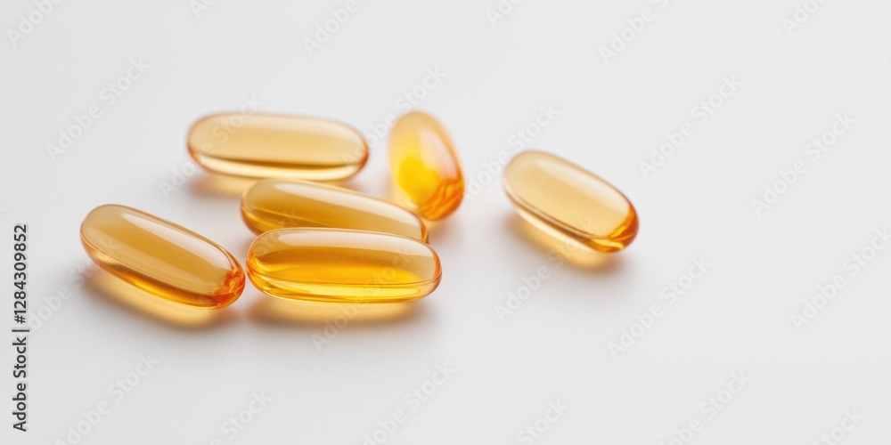 A close up of a few yellow pills. The pills are small and oval shaped. They are placed on a white surface A close up of a few yellow pills. The pills are small and oval shaped. They are placed on a white surface