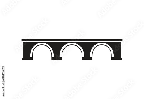 Minimalist Steel Bridge Icon in Flat Design vector illustration on white background.