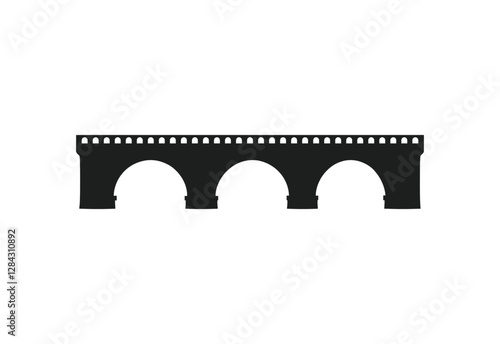 Minimalist Steel Bridge Icon in Flat Design vector illustration on white background.