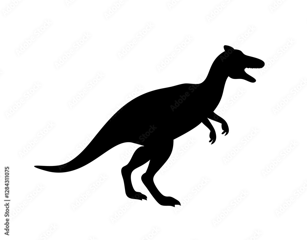 Fototapeta premium Dinosaur, dinosaur vector silhouette, dinosaur icon