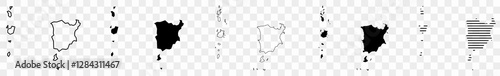 Koh Samui Map Black | Thai Island Border | Thailand | Transparent Isolated | Variations