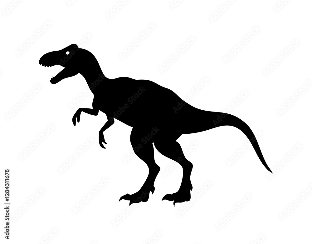 Fototapeta premium Dinosaur, dinosaur vector silhouette, dinosaur icon