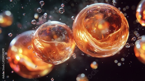 Wallpaper Mural The microscopic world of golden droplets Torontodigital.ca