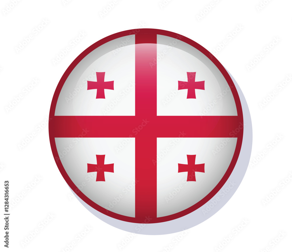 Obraz premium Flag Georgia circle round frame vector design