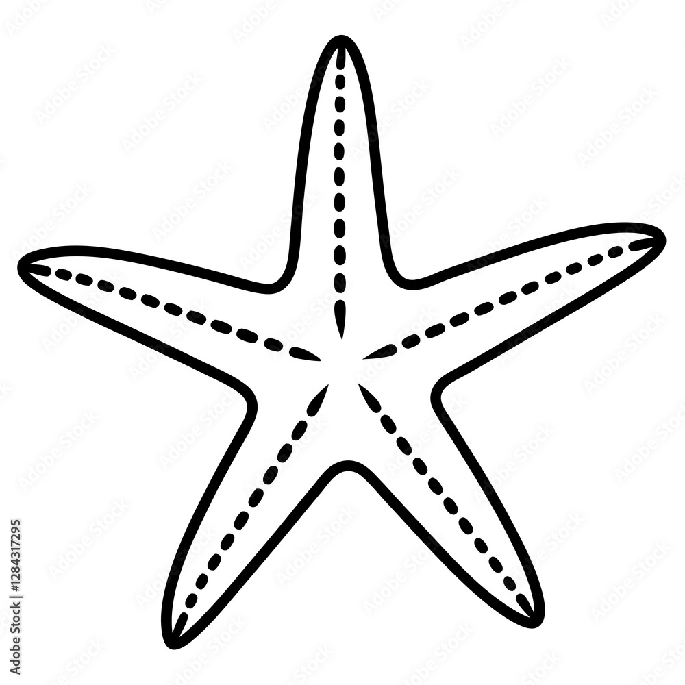 Minimalist Starfish One-Line Vector Design Minimalist Starfish One-Line Vector Design