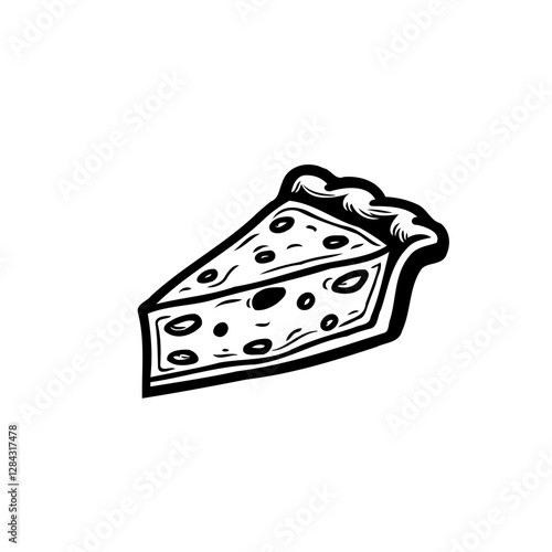 Monochrome Slice of Delightful Dessert Treat