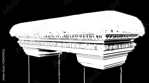 Snowy Architectural Columns Design