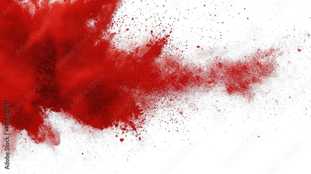 Bright Red Powder Explosion on a White Background in a Studio Photography Style Bright Red Powder Explosion on a White Background in a Studio Photography Style