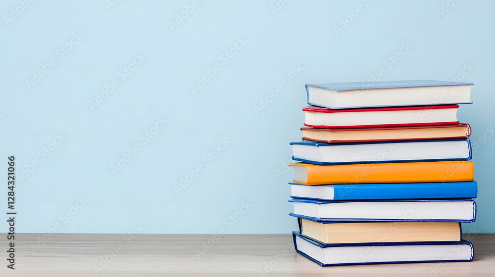 Stack of School Books on Wooden Desk - Clean and Organized Arrangement
Stack of School Books on Wooden Desk - Clean and Organized Arrangement