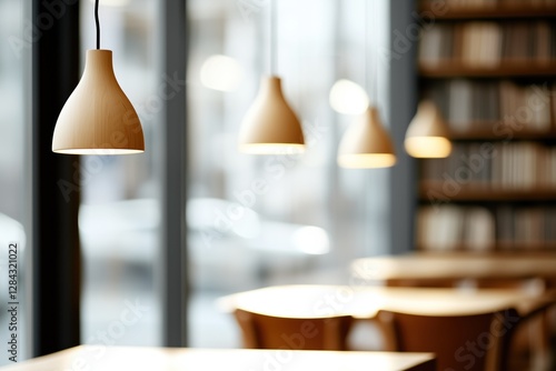 Wallpaper Mural Modern cafe interior with warm lighting and a cozy atmosphere for relaxation and reading Torontodigital.ca