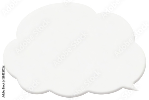右から吹き出すふんわりした立体的な白い雲の会話フレーム