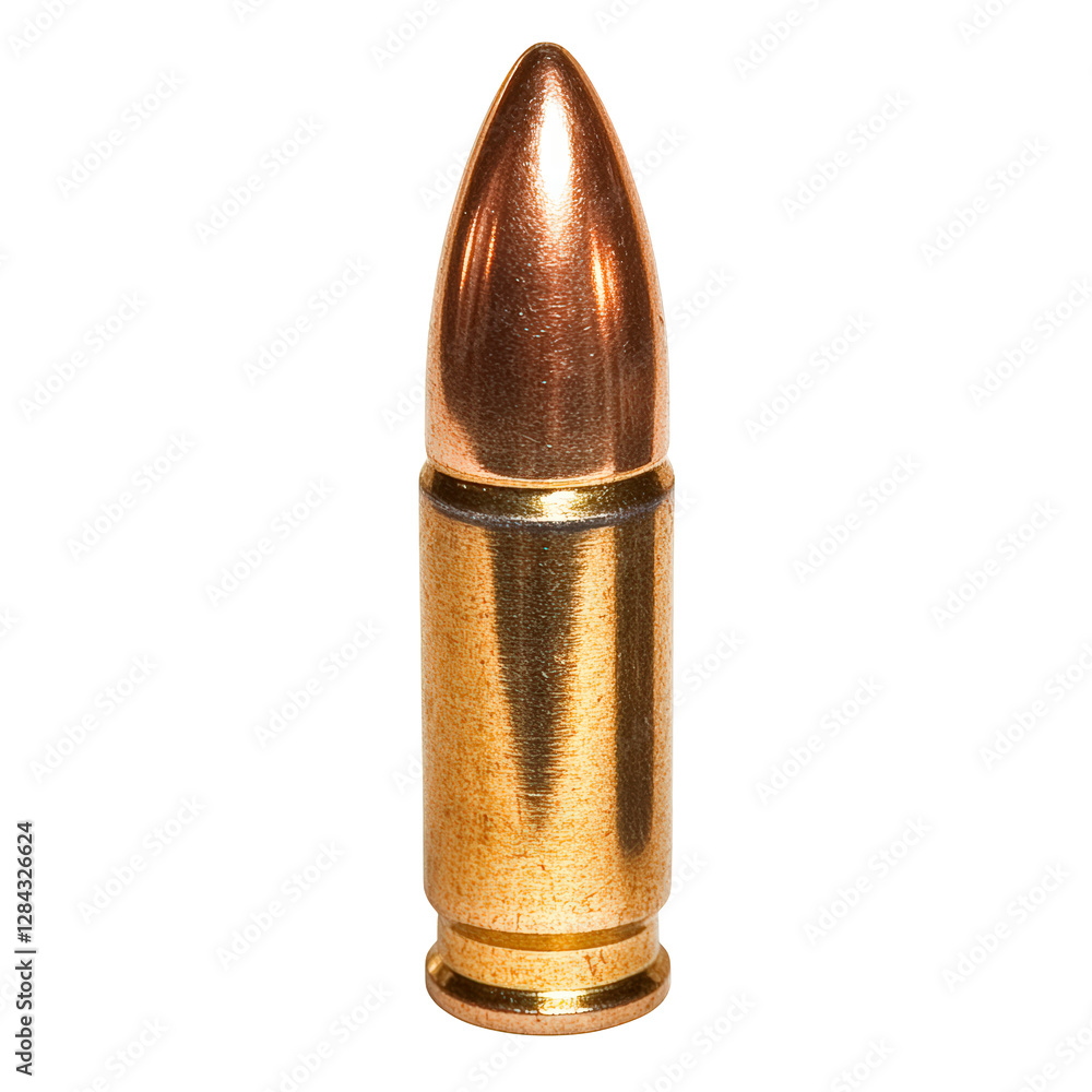 A brass bullet isolated on transparent background A brass bullet isolated on transparent background