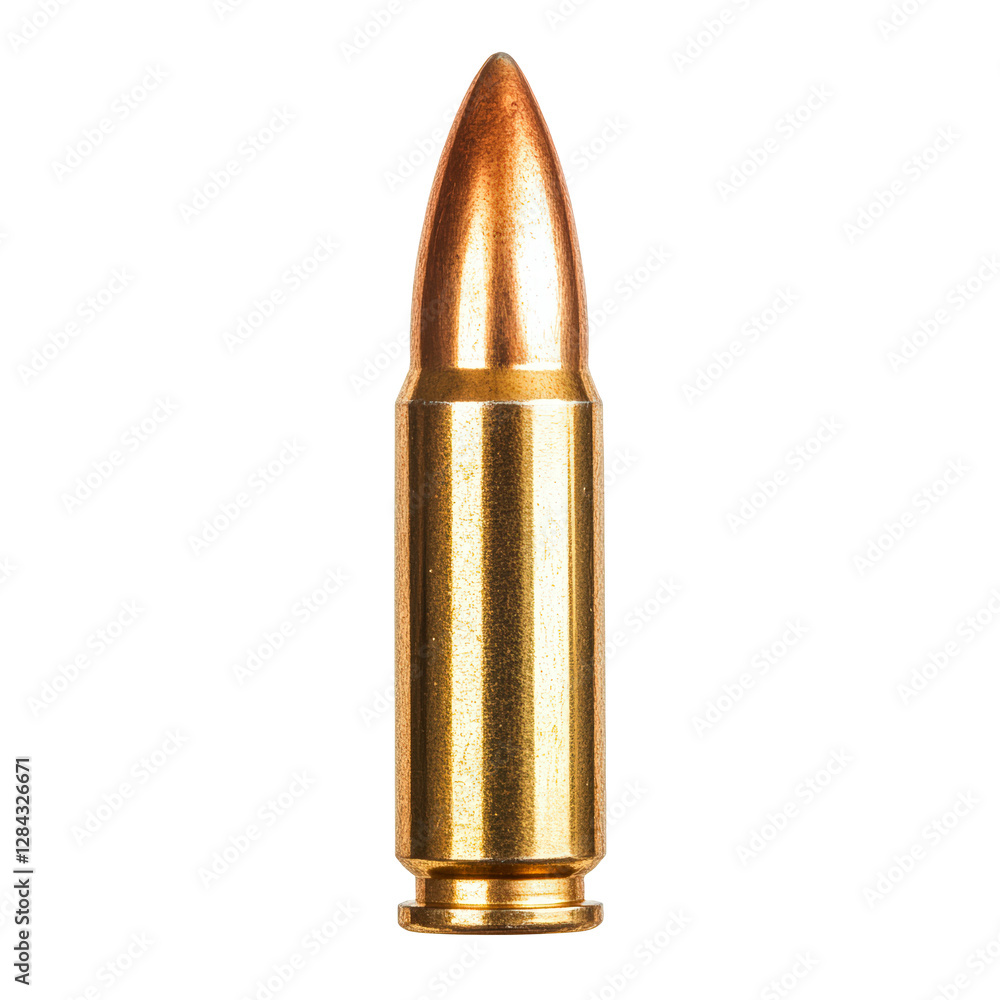 A brass bullet isolated on transparent background A brass bullet isolated on transparent background