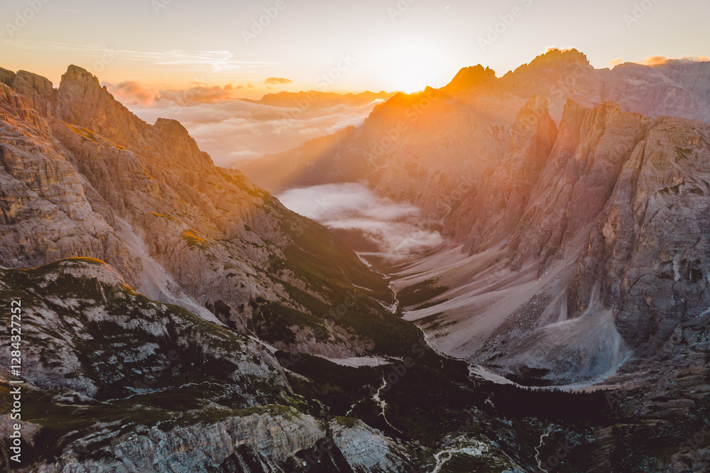 Naklejka premium High angle view of Dolomites mountains