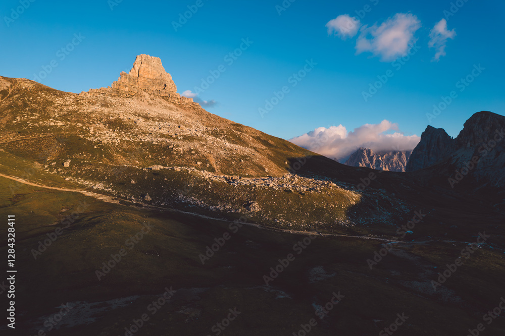 Obraz premium High angle view of Dolomites mountains