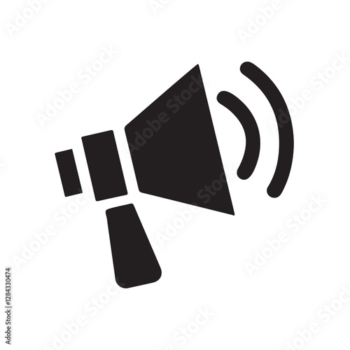Loud speaker or megaphone black icon silhouette design