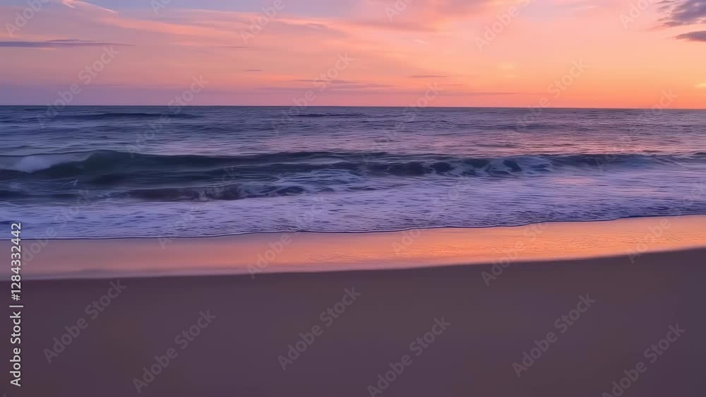 Serene Sunset Over Gentle Ocean Waves Serene Sunset Over Gentle Ocean Waves