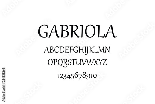 Gabriola font for logo and headline. Isolated vector typeset