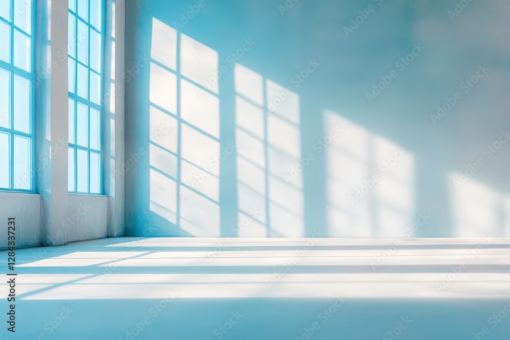 Bright, airy interior featuring large windows casting soft shadows on the floor, perfect for showcasing modern design, promoting well-being, or illustrating concepts of openness and tranquility, Bright, airy interior featuring large windows casting soft shadows on the floor, perfect for showcasing modern design, promoting well-being, or illustrating concepts of openness and tranquility,