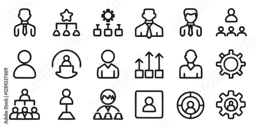Operation management and business administration editable stroke