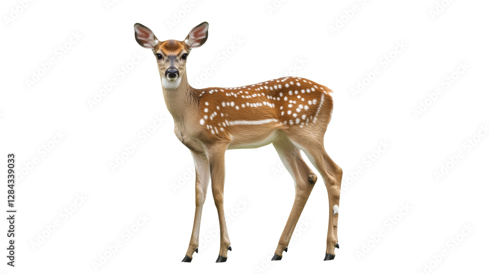 Naklejka premium Fawn standing gracefully in a natural pose