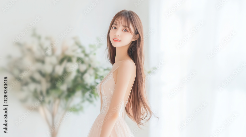 Softly Lit Photography of an Asian Woman in White Softly Lit Photography of an Asian Woman in White