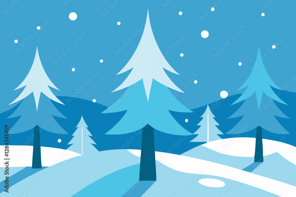 Naklejka premium winter landscape with trees