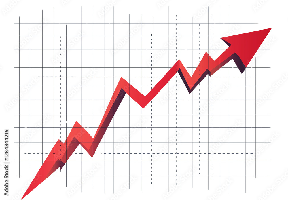 a arrow pointing downward on graph paper isolated on a transparent background a arrow pointing downward on graph paper isolated on a transparent background