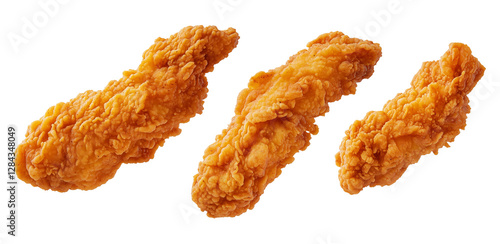 Set of chicken strips isolated on transparent background photo