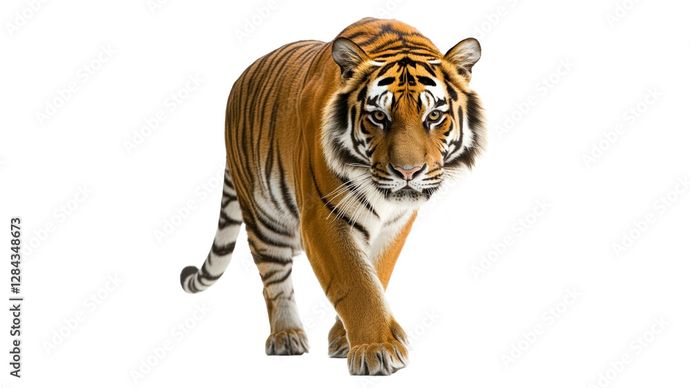 Fototapeta premium Graceful tiger moves in bright light