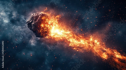 Burning Asteroid Impacts Space photo