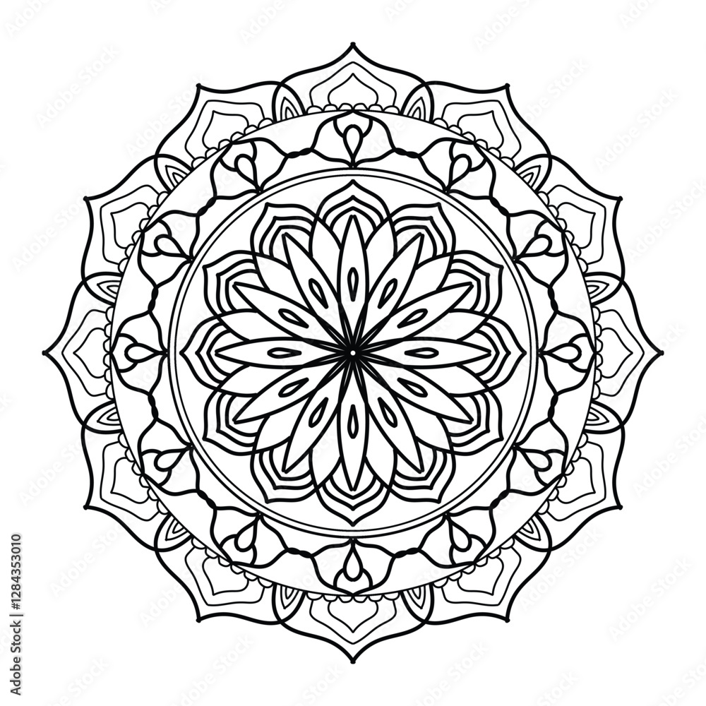 Fototapeta premium Mandala Line Drawing Design