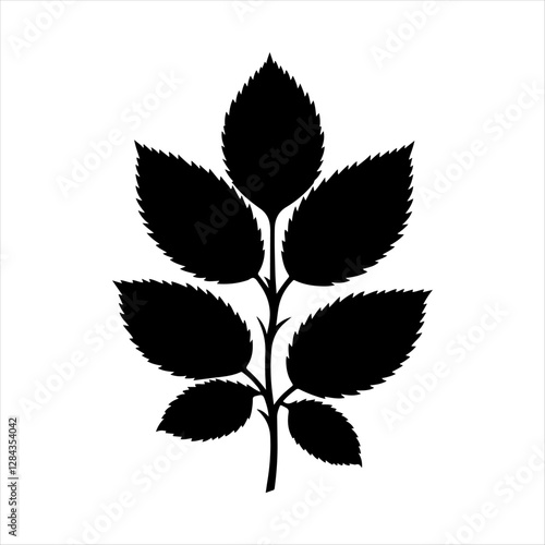 black silhouette of a plant