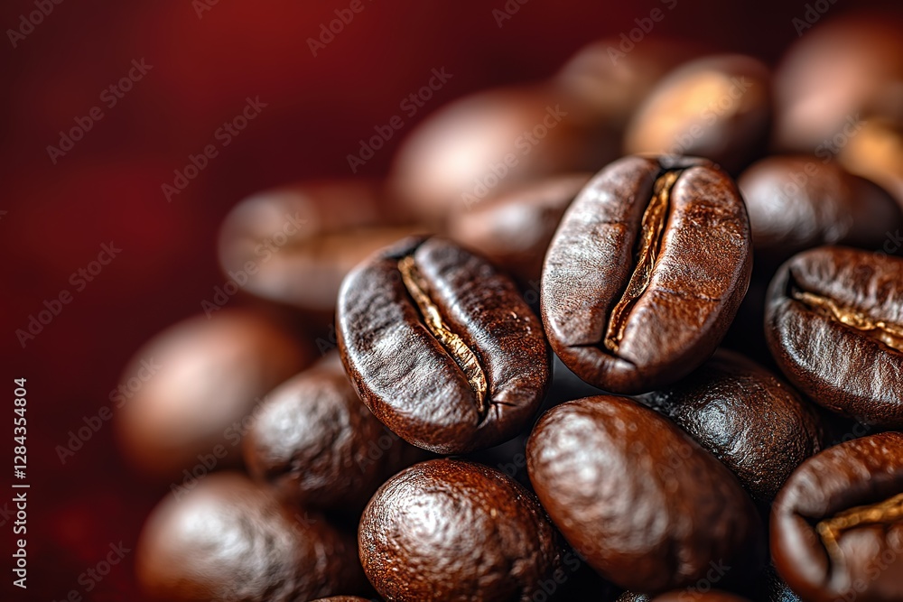 Close-up of roasted coffee beans showcasing their rich texture and aroma A warm and inviting scene for coffee lovers Close-up of roasted coffee beans showcasing their rich texture and aroma A warm and inviting scene for coffee lovers