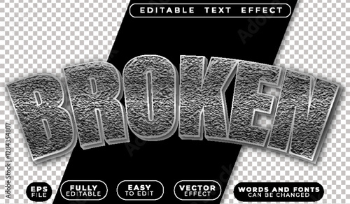 Broken Crack Stone Fracture  Fully Editable Vector Text File