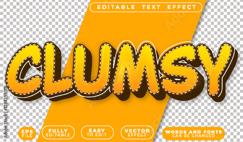 Clumsy Funny Yellow Humor Fully Editable Vector Text File